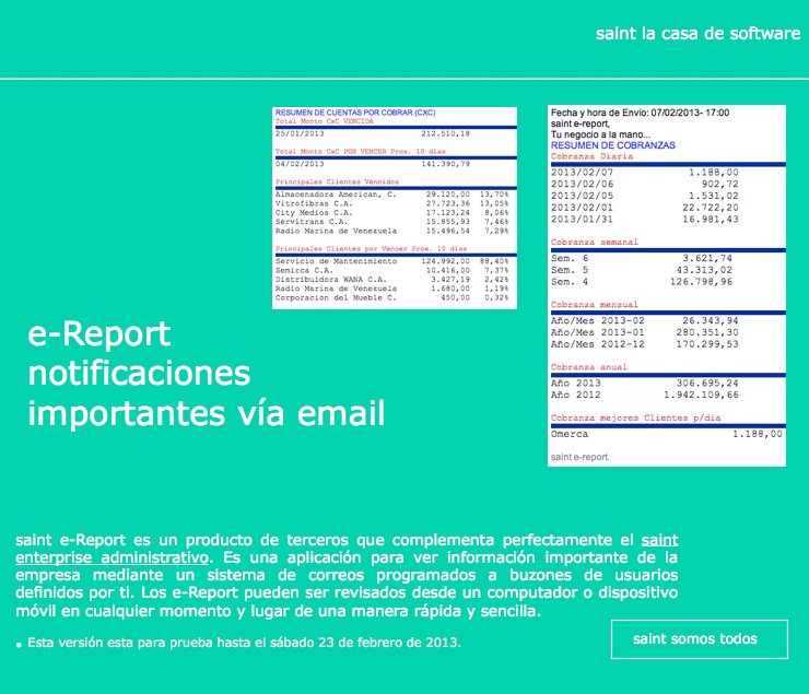 Presentamos e-report el complemento perfecto del saint enterprise administrativo